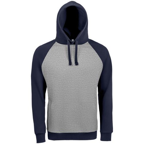 Толстовка унисекс Seattle, серый меланж с темно-синим