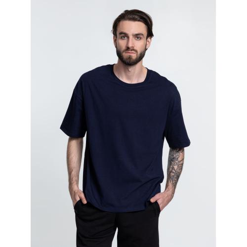 Футболка унисекс оверсайз Crosstown, темно-синяя