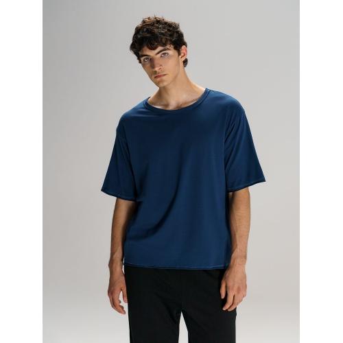 Футболка оверсайз унисекс Vozduh, темно-синяя