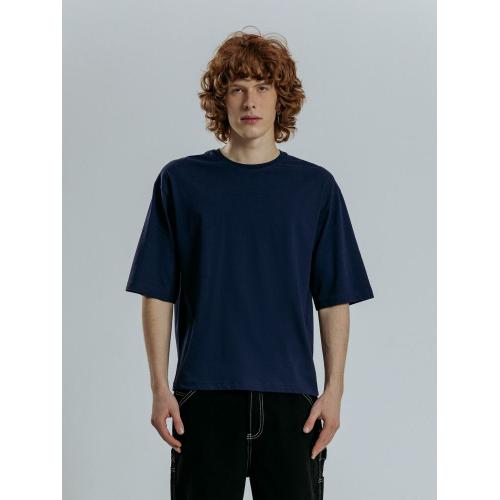 Футболка оверсайз унисекс Base Space, темно-синяя