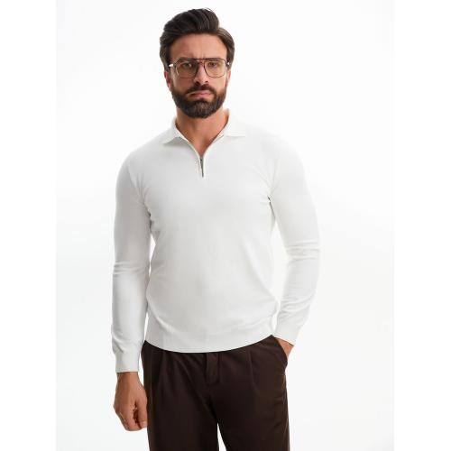 Рубашка поло мужская с длинным рукавом Terrazzo, белая