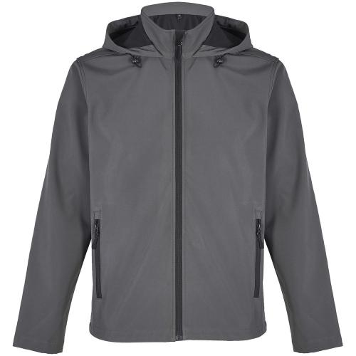 Куртка софтшелл с капюшоном мужская Race Men, темно-серая