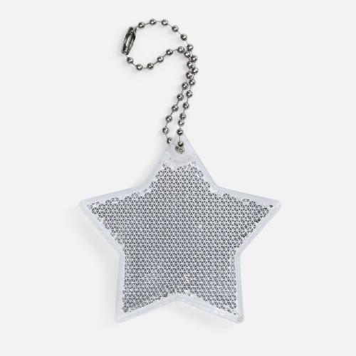 Пешеходный светоотражатель с цепочкой «Звезда», белый