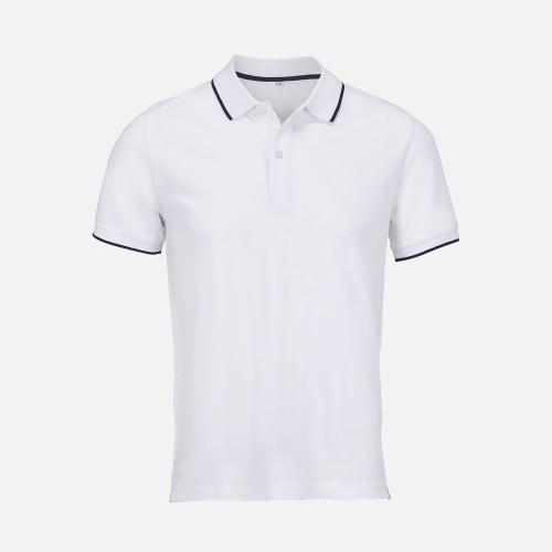 Рубашка поло унисекс Palermo, белая с темно-синим