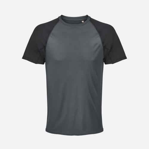 Футболка спортивная унисекс Vortex, черная с темно-серым