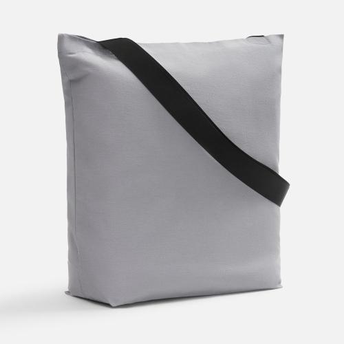 Шопер B5, серый с широкими черными ручками