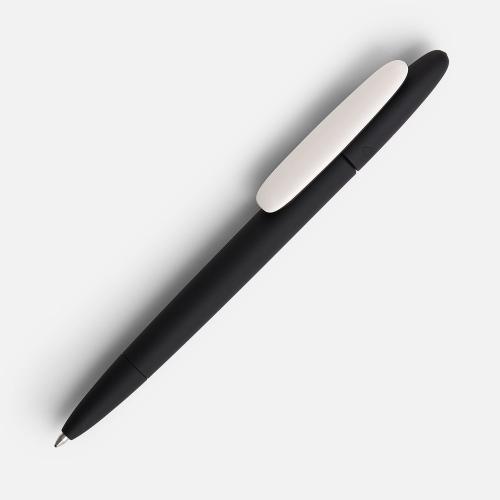 Ручка шариковая Prodir DS5 TRR-P Soft Touch, черная с белым