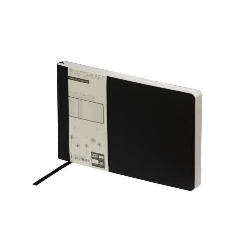 Скетчбук Sketch & Art в мягком переплете 210х140 мм, 48 л. белой бумаги 200 гр., черный