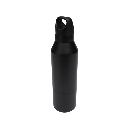 Изолированная бутылка из переработанной нержавеющей стали Odessy объемом 600 мл, сплошной черный