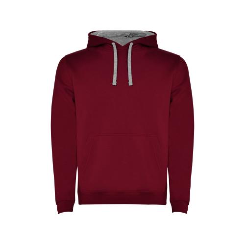 Толстовка с капюшоном Urban мужская, гранатовый/серый меланж