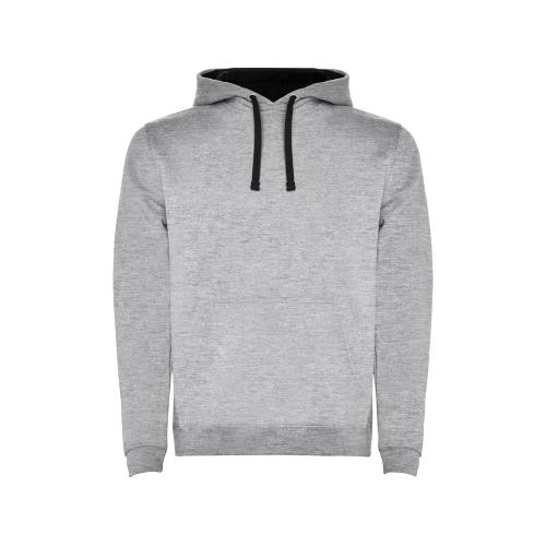 Толстовка с капюшоном Urban мужская, серый меланж/черный