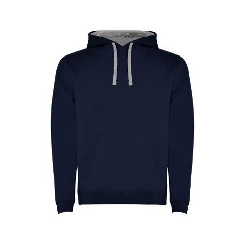 Толстовка с капюшоном Urban детская, нэйви/серый меланж