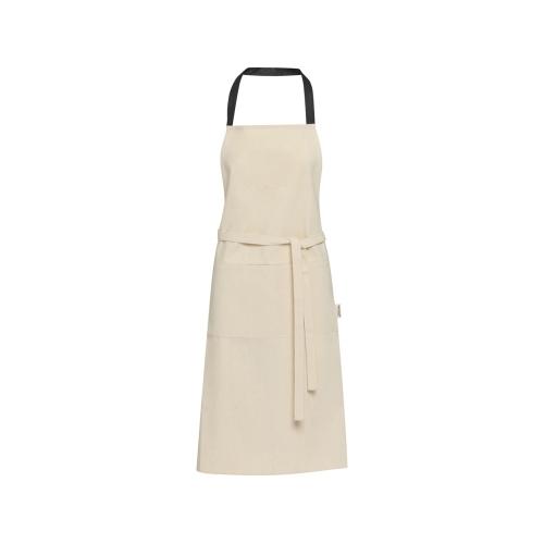 Nia фартук из переработанного хлопка плотностью 200 г/м² - сплошной черный