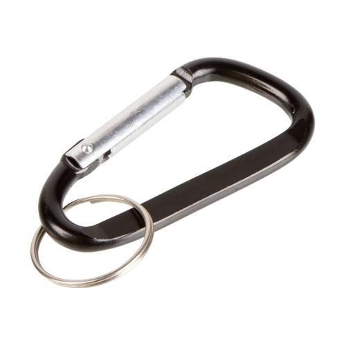Брелок-карабин из переработанного алюминия Alumina, черный