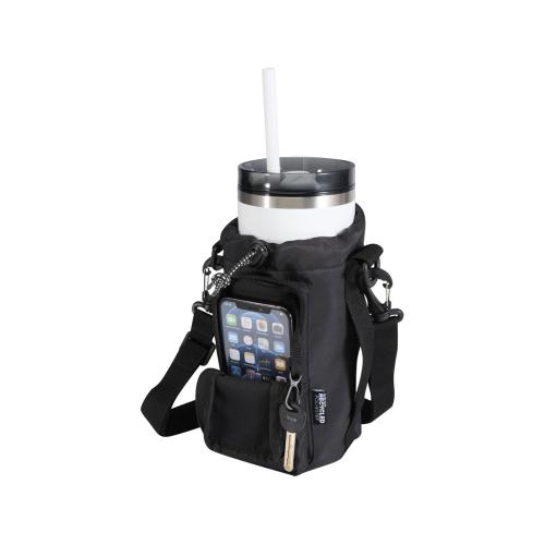 Трип Эви дорожная сумка для бутылок из переработанного материала объемом 2 л, черный