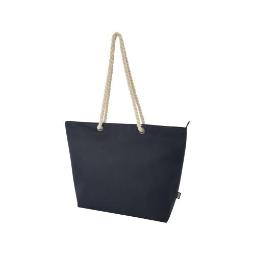 Panama пляжная эко-сумка-холодильник из переработанного материала, с ручками-шнурками 23L, синий navy