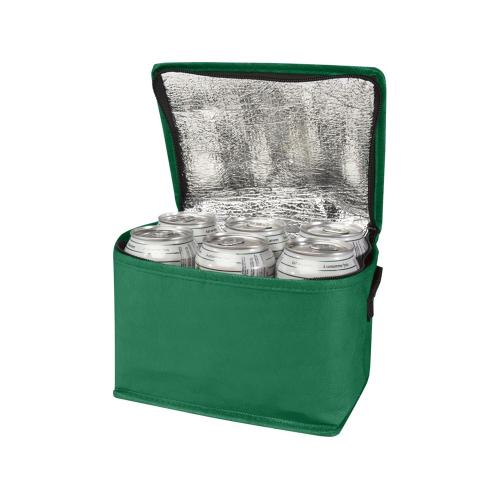 Spectrum нетканая сумка-холодильник, 4 л, на 6 банок, из переработанных материалов, зеленый