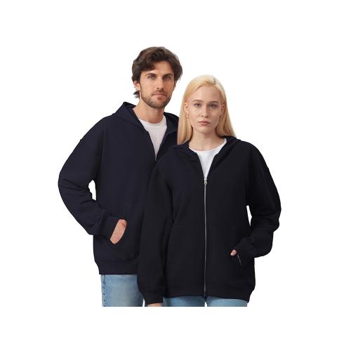 Толстовка оверсайз с капюшоном на молнии Monaco, темно-синий