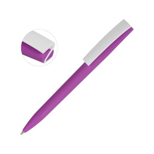 Ручка пластиковая soft-touch шариковая Zorro, фиолетовый/белый