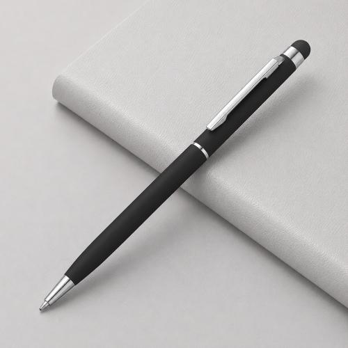 Ручка-стилус шариковая Jucy Soft с покрытием soft touch, черный