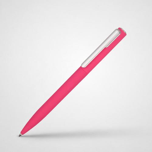 Ручка шариковая пластиковая Bon с покрытием soft touch, розовый