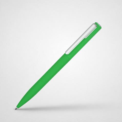 Ручка шариковая пластиковая Bon с покрытием soft touch, зеленый