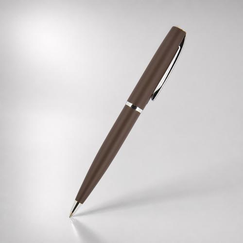 Ручка металлическая шариковая Sienna, софт-тач, 1.0 мм, коричневая