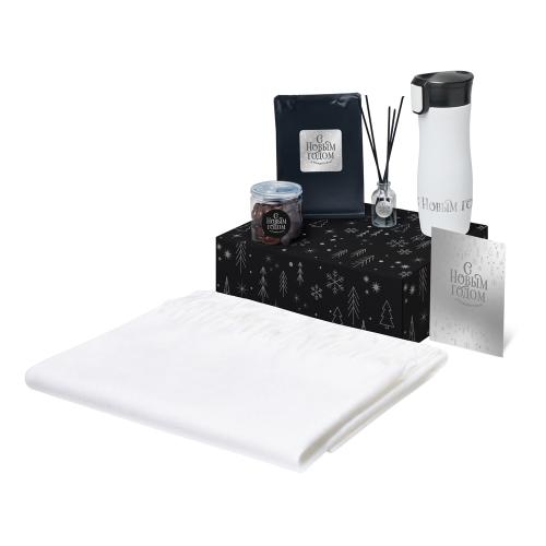 Подарочный набор с палантином и термокружкой, белый