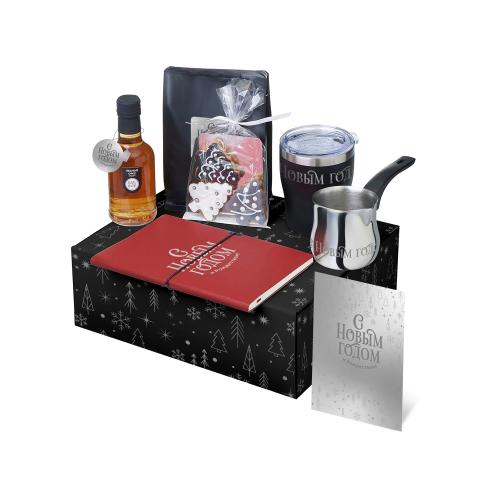 Подарочный набор с туркой, кофе и термокружкой, красный