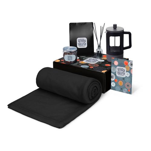 Подарочный набор Re:y. Vive с пледом, френч-прессом и кофе