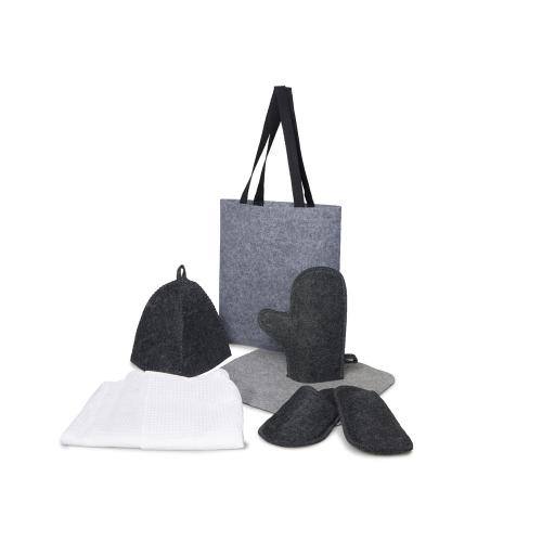 Банный набор с килтом Healing, мужской, серый