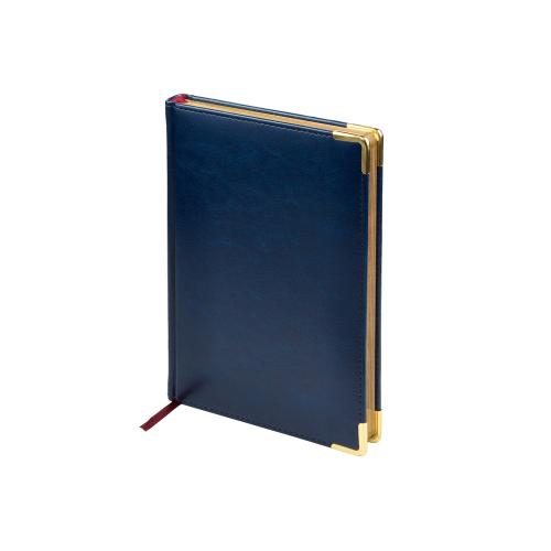 Ежедневник А5 датированный Sidney Nebraska 2026, синий (золотой обрез, золотые уголки)