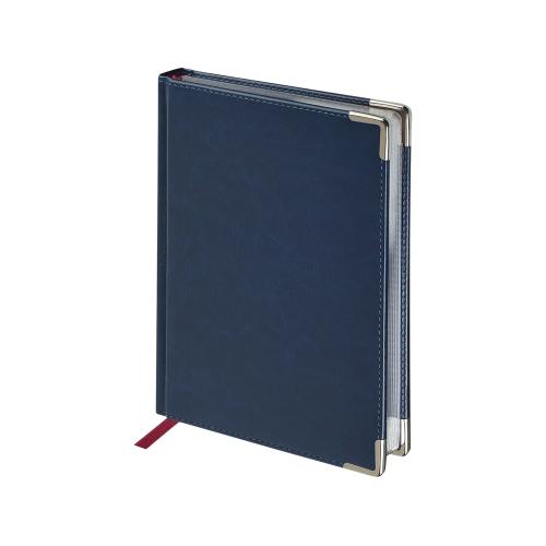 Ежедневник недатированный А5 Sidney Nebraska, синий (серебряный обрез, серебряные уголки)