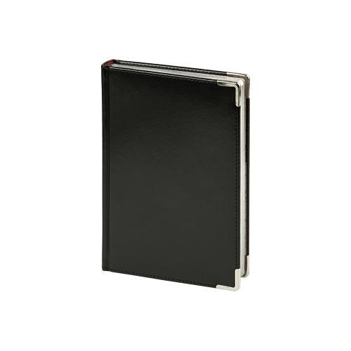 Ежедневник недатированный А5 Sidney Nebraska, черный (серебряный обрез, серебряные уголки)