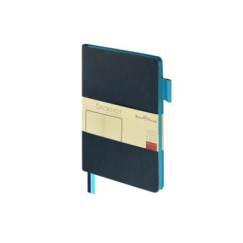 Блокнот А5 Boston, темно-синий с голубым срезом