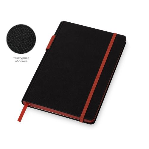 Бизнес блокнот Bossy с цветным срезом, твердая обложка, 128 листов, черный и красный