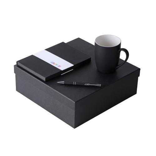 Подарочный набор с блокнотом С1, металлической ручкой и кружкой, черный