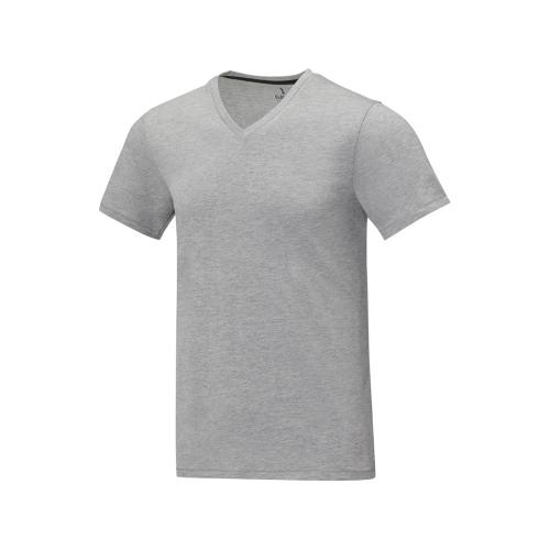 Somoto Мужская футболка с коротким рукавом и V-образным вырезом , серый яркий