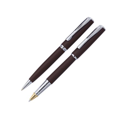 Набор Pierre Cardin PEN&PEN: ручка шариковая + роллер. Цвет - коричневый матовый. Упаковка Е.