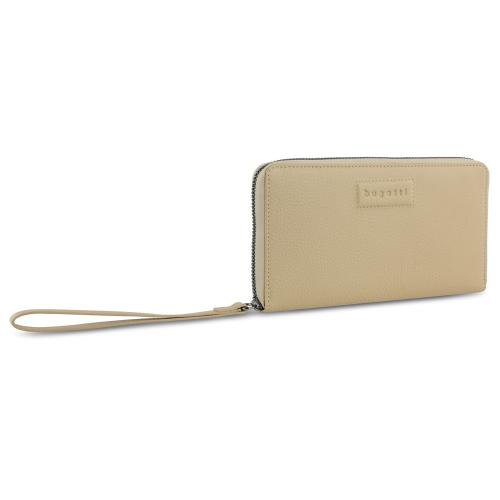 Кошелёк женский BUGATTI ЭЛЬЗА | ELSA, с защитой данных RFID, песочного цвета, воловья кожа/полиэстер, 18,7х2х10 см