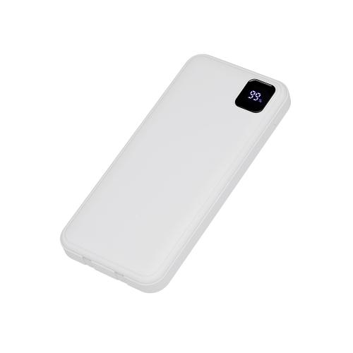 Внешний аккумулятор со встроенными кабелями Фрэйм, 10000мач, белый