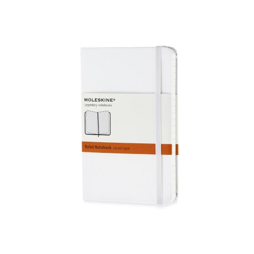 Записная книжка Moleskine Classic (в линейку) в твердой обложке, Pocket (9x14см), белый