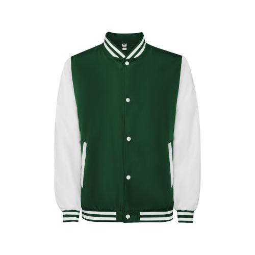 Бомбер утепленный California унисекс, бутылочный зеленый/белый