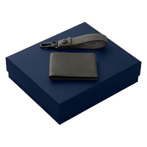 Подарочный набор Long River: кошелек, ремешок для ключей, синяя коробка