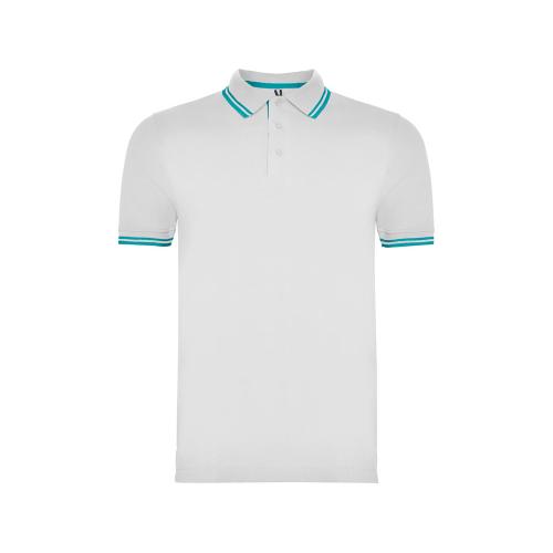 Рубашка поло Montreal мужская, белый/бирюзовый