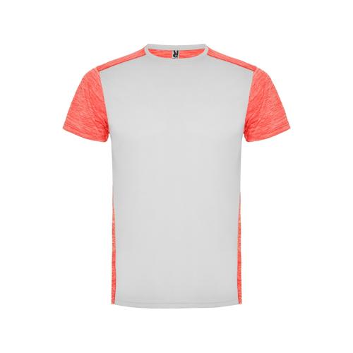 Спортивная футболка Zolder мужская, белый/меланжевый неоновый коралловый