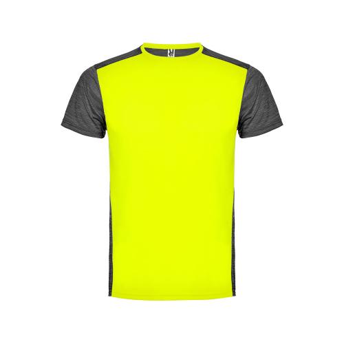 Спортивная футболка Zolder мужская, неоновый желтый/черный меланж