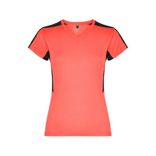 Футболка Suzuka женская, неоновый коралловый/черный