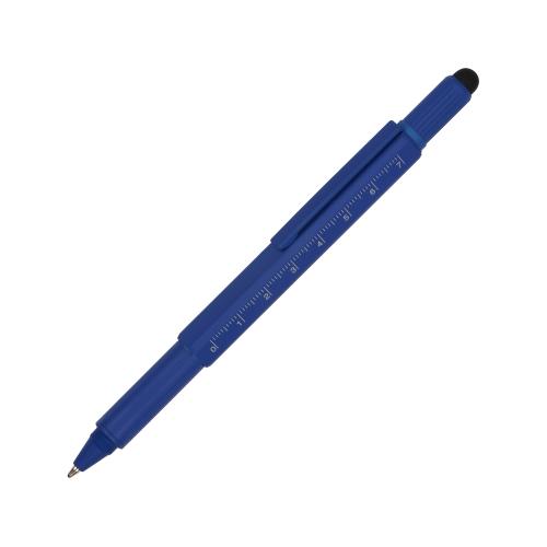 Ручка шариковая металлическая Tool, синий. Встроенный уровень, мини отвертка, стилус