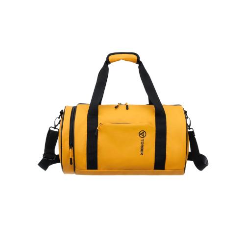Сумка спортивная TORBER MOBI, желтая, полиэстер 900D с PU покрытием, 45 х 25 х 25 см